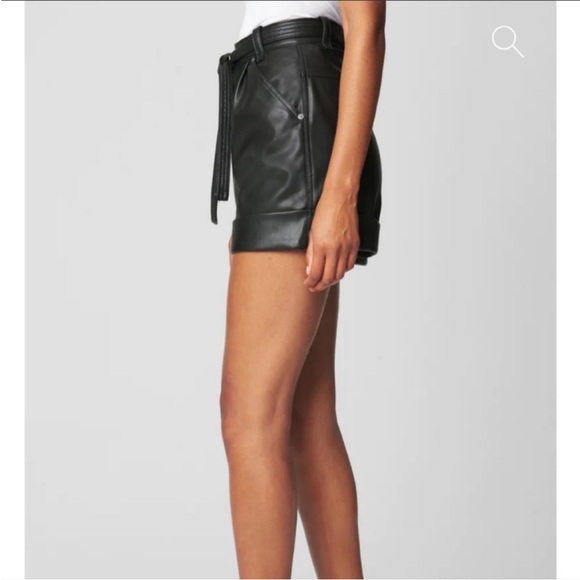 BLANKNYC FAUX LEATHER VEGAN CUFF BELTED BLACK SHORTS 28 - Picture 3 of 7
